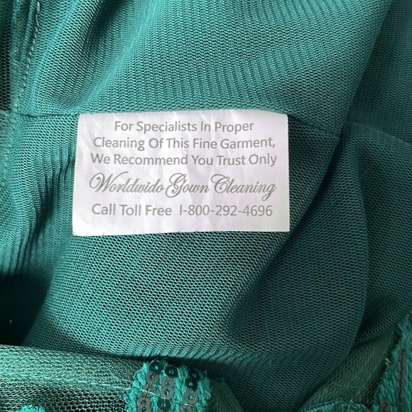 JOVANI Women Sequin Sleeveless Long Olive Oil Evening Gown Size 14 - Picture 11 of 14